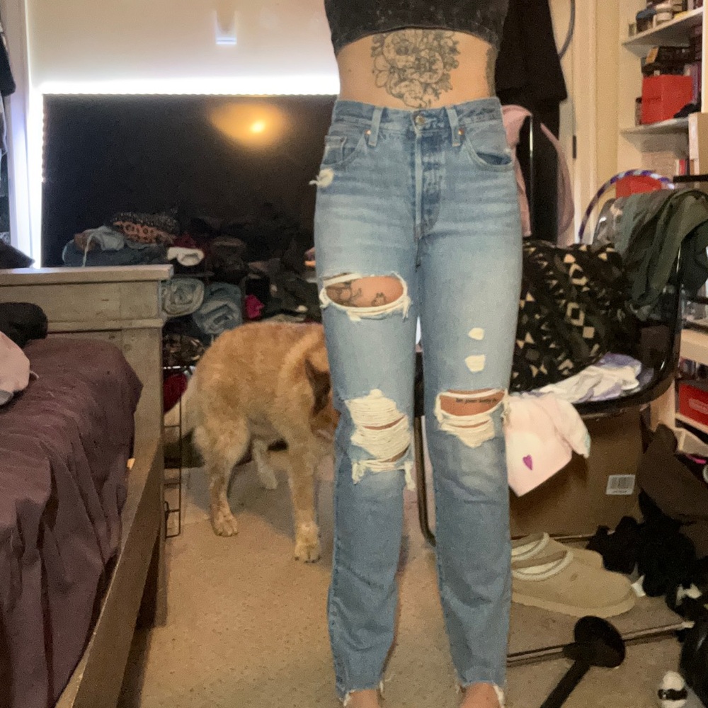 Distressed Light Blue Women's Jeans